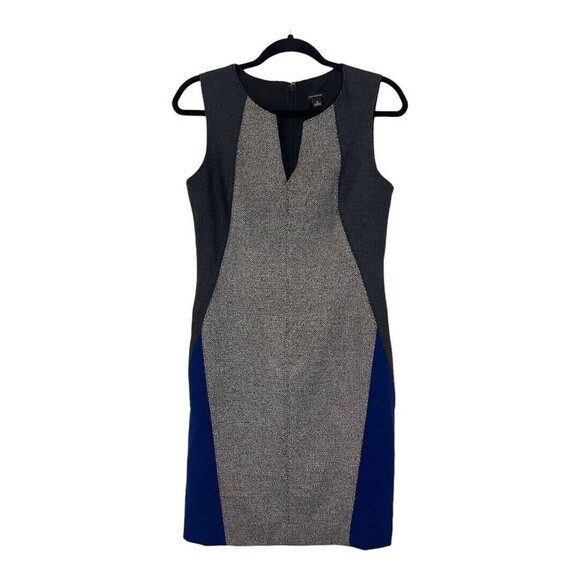Ann Taylor Size 0 Colorblock Tweed Sheath Career Church Dress - Picture 1 of 4